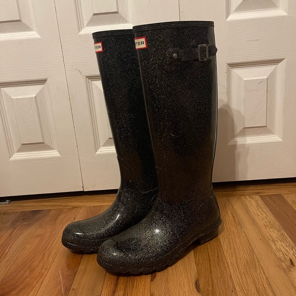 Hunter Glitter Starcloud Tall rain boots
